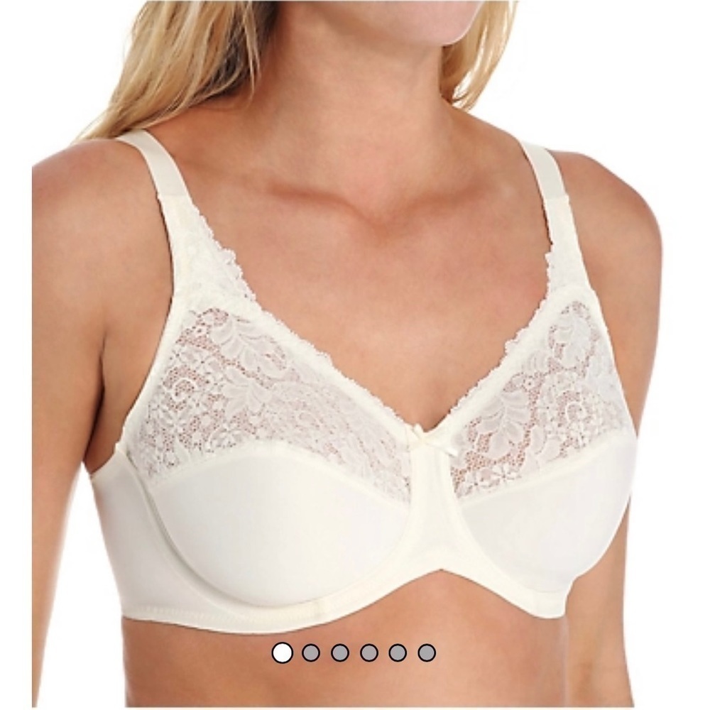 NWT Lilyette Comfort Lace Minimizer Ivory Bra Size 42D